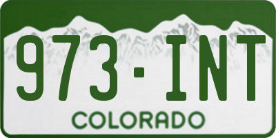 CO license plate 973INT