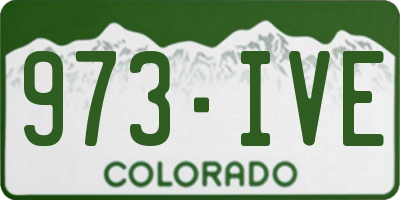 CO license plate 973IVE