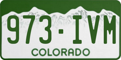 CO license plate 973IVM