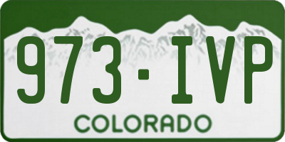 CO license plate 973IVP