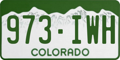 CO license plate 973IWH