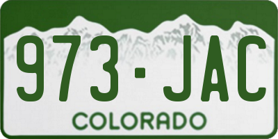 CO license plate 973JAC