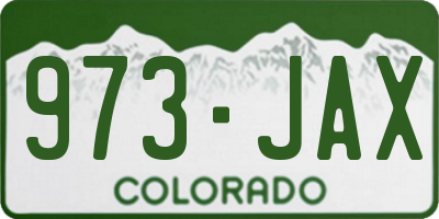 CO license plate 973JAX
