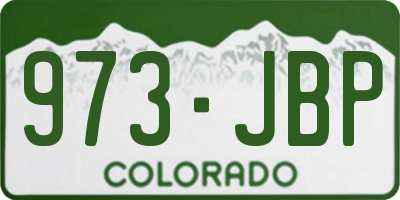CO license plate 973JBP