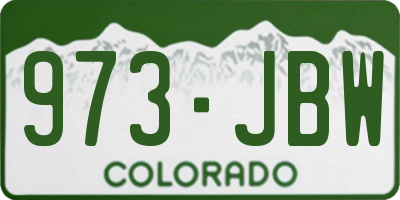 CO license plate 973JBW