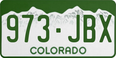 CO license plate 973JBX