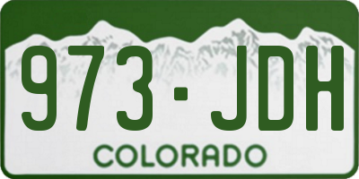 CO license plate 973JDH