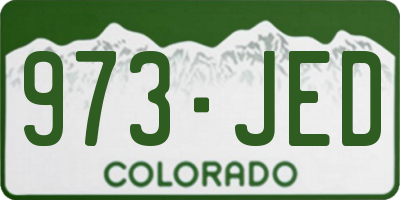 CO license plate 973JED