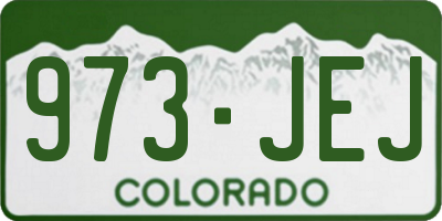 CO license plate 973JEJ