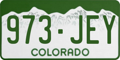 CO license plate 973JEY