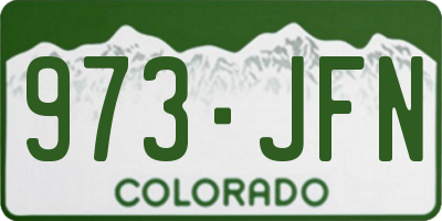 CO license plate 973JFN