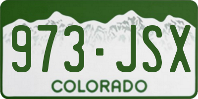 CO license plate 973JSX