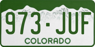 CO license plate 973JUF