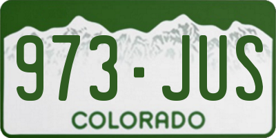 CO license plate 973JUS
