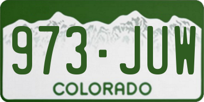CO license plate 973JUW