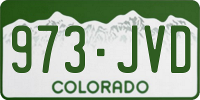 CO license plate 973JVD