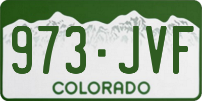 CO license plate 973JVF