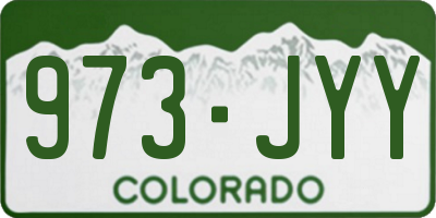 CO license plate 973JYY