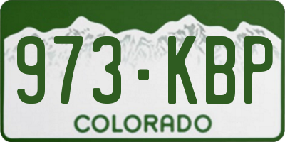 CO license plate 973KBP