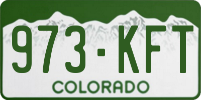 CO license plate 973KFT