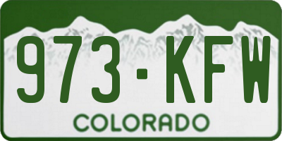 CO license plate 973KFW
