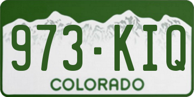 CO license plate 973KIQ