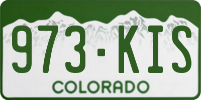 CO license plate 973KIS