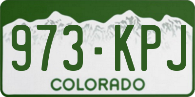 CO license plate 973KPJ