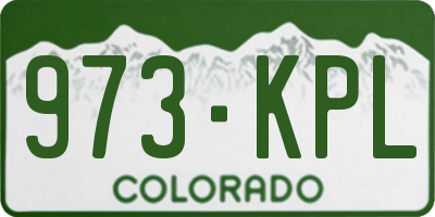 CO license plate 973KPL