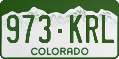 CO license plate 973KRL