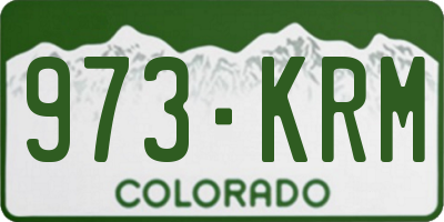 CO license plate 973KRM