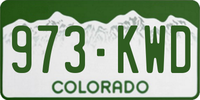 CO license plate 973KWD