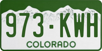 CO license plate 973KWH