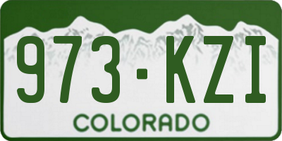 CO license plate 973KZI