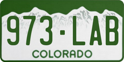CO license plate 973LAB