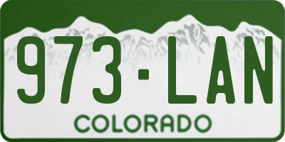 CO license plate 973LAN