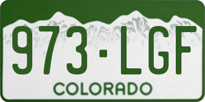 CO license plate 973LGF