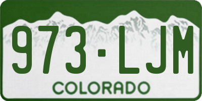 CO license plate 973LJM