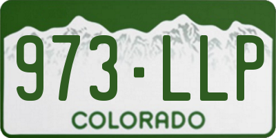 CO license plate 973LLP