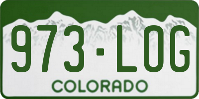 CO license plate 973LOG