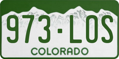 CO license plate 973LOS