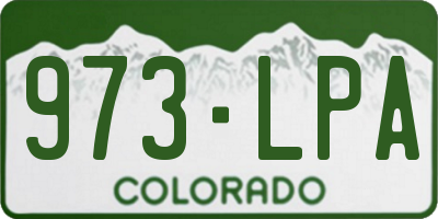 CO license plate 973LPA