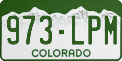 CO license plate 973LPM