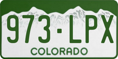 CO license plate 973LPX