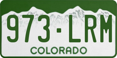 CO license plate 973LRM