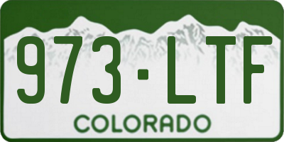 CO license plate 973LTF