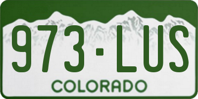 CO license plate 973LUS