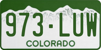 CO license plate 973LUW