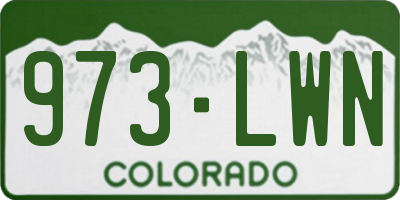 CO license plate 973LWN