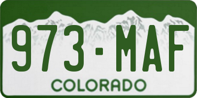 CO license plate 973MAF
